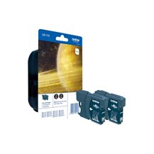 Brother LC1100BKBP2 - 2-pack - svart - original - blister -