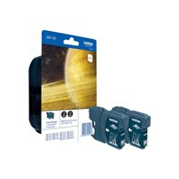 Brother LC1100BKBP2 - 2-pack - svart - original - blister -