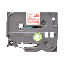 Brother TZe-132 - Rött på transparent - Rulle (1,2 cm x 8