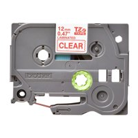Brother TZe-132 - Rött på transparent - Rulle (1,2 cm x 8