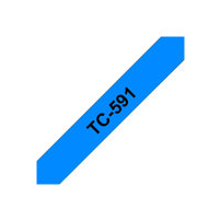 Brother TC591 - 9 mm x svart på blått - bandlaminat - för