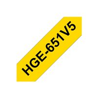 Brother HGE-651V5 - Svart på gult - Rulle ( 2,4 cm x 8 m) 5