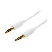 StarTech.com 2m White Slim 3.5mm Stereo Audio Cable - 3.5mm