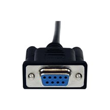 StarTech.com 1 m svart DB9 RS232 seriell nollmodemskabel