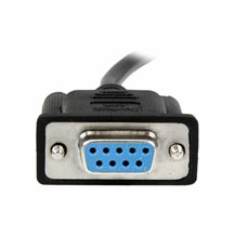 StarTech.com 1 m svart DB9 RS232 seriell nollmodemskabel