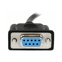 StarTech.com 1 m svart DB9 RS232 seriell nollmodemskabel