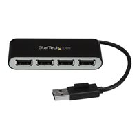 StarTech.com Bärbar USB 2.0-hubb med 4 portar och inbyggd
