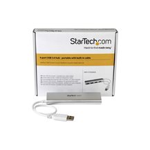 StarTech.com Bärbar USB 3.0-hubb med 4 portar och inbyggd