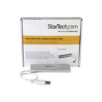 StarTech.com Bärbar USB 3.0-hubb med 4 portar och inbyggd
