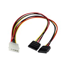StarTech.com 12in LP4 to 2x SATA Power Y Cable Adapter -