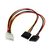 StarTech.com 12in LP4 to 2x SATA Power Y Cable Adapter -
