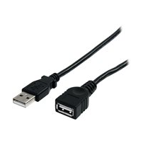 StarTech.com 3 m svart USB 2.0-förlängningskabel A till A 