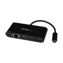 StarTech.com USB-C till Ethernet-adapter med USB 3.0-hubb