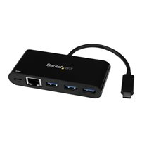 StarTech.com USB-C till Ethernet-adapter med USB 3.0-hubb