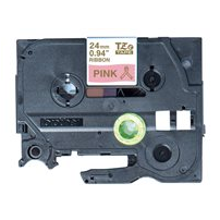 Brother TZe-RE54 - Satin - guld på rosa - Rulle (2,4 cm x 4