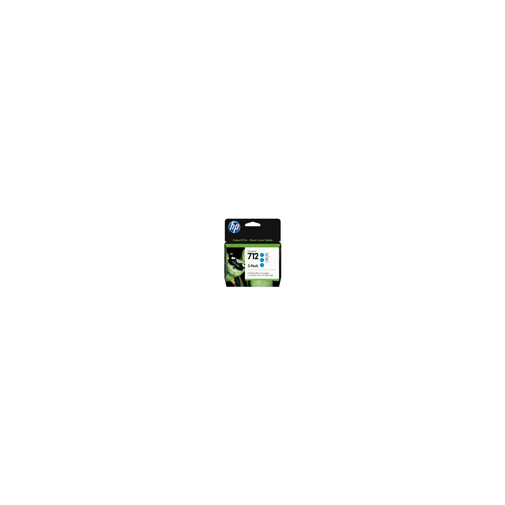 HP 712 - 3-pack - 29 ml - cyan - original - DesignJet -