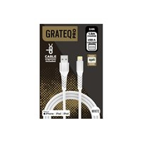 GRATEQ PRO USB-A - MFi LIGHTNING CABLE 1.5M WHITE