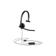 Logitech H570e - Headset - på örat - kabelansluten - USB-C