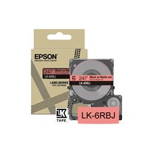 Epson LabelWorks LK-6RBJ - Svart på mattrött - Rulle ( 2,4