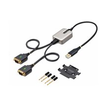 StarTech.com 2ft (60cm) 2-Port USB to Serial Adapter Cable,