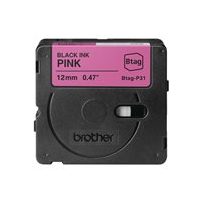 Brother BTAG-P31 - Svart på rosa - Rulle (1,2 cm x 4 m) 1