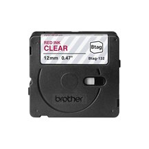 Brother BTAG-132 - Rött på transparent - Rulle (1,2 cm x 4