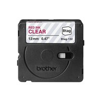 Brother BTAG-132 - Rött på transparent - Rulle (1,2 cm x 4